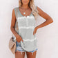 Zomerse tie-dye gestreepte mouwloze tanktop