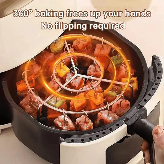 🔥 50% KORTING ! ✨ Verticale Spieshouder voor Airfryer - Gelijkmatige Verwarming, Gezond Grillen zonder Omdraaien, Snel Schoon te Maken 🍖⚡