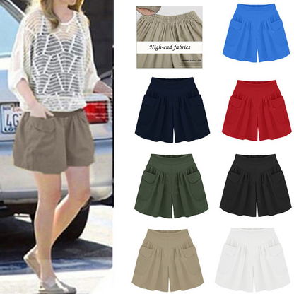 Dames strand casual hete shorts met elastische tailleband