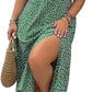 💗Zomerspecials - 50% KORTING💗Plus-size jurk met korte mouwen en split en bloemenprint