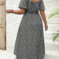 💗Zomerspecials - 50% KORTING💗Plus-size jurk met korte mouwen en split en bloemenprint