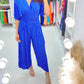 Zomeruitverkoop 49% korting🔥🍃💙Gestippelde Print Elastische Taille Jumpsuit