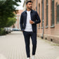 ✈️Gratis verzending✈️Effen casual herenset van 2 stuks – jas en broek
