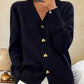 Dames Casual Winter Effen Garen Wollen Vest Met Knopen