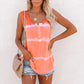 Zomerse tie-dye gestreepte mouwloze tanktop