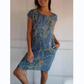🌷2025 Hete verkoop - 50%korting🍀Jurk met ronde hals en botanische print voor dames