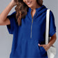Zomeruitverkoop 49% korting🔥2024 Oversized casual pullover-tops met korte rits en korte mouwen en zakken