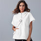 Zomeruitverkoop 49% korting🔥2024 Oversized casual pullover-tops met korte rits en korte mouwen en zakken