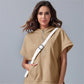 Zomeruitverkoop 49% korting🔥2024 Oversized casual pullover-tops met korte rits en korte mouwen en zakken