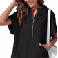 Zomeruitverkoop 49% korting🔥2024 Oversized casual pullover-tops met korte rits en korte mouwen en zakken