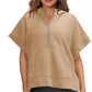 Zomeruitverkoop 49% korting🔥2024 Oversized casual pullover-tops met korte rits en korte mouwen en zakken