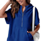 Zomeruitverkoop 49% korting🔥2024 Oversized casual pullover-tops met korte rits en korte mouwen en zakken
