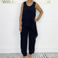 Super lage korting Casual mouwloze losse top en broekpak voor dames in grote maten