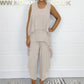 Super lage korting Casual mouwloze losse top en broekpak voor dames in grote maten