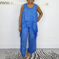 Super lage korting Casual mouwloze losse top en broekpak voor dames in grote maten