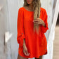 ✨nieuwe zomerproducten--Effen losse tops voor dames met oprolbare mouwen