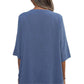 🌿🥰Ademende losse top met ronde hals en onregelmatige zoom