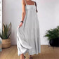 Effen kleur Geplooid Ademend Spaghetti Strap Jurk