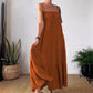 Effen kleur Geplooid Ademend Spaghetti Strap Jurk