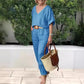 2-delige set: losse top en broek met V-hals en zakken