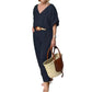 2-delige set: losse top en broek met V-hals en zakken