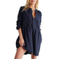 Dames Tuniek Mini Jurk met Lange Mouwen