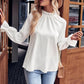 49% korting Zomer Uitverkoop🔥Dames Herfst Effen Rimpel Langemouw Jacquard Top