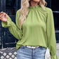 49% korting Zomer Uitverkoop🔥Dames Herfst Effen Rimpel Langemouw Jacquard Top
