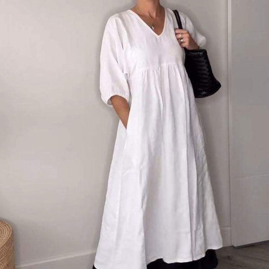 🔥 2025 NIEUWE UITVERKOOP - 50% KORTING 🔥 Dames V-hals Casual Jurk