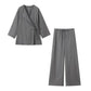 Nieuwe productpromotie 49% korting🔥Dames Kimono Stijl Cross Top & Casual Broek Set
