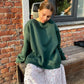 Nieuw product 49% korting 🔥Oversized sweatshirt met ronde hals en effen kleur