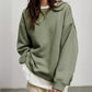 Nieuw product 49% korting 🔥Oversized sweatshirt met ronde hals en effen kleur