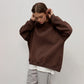 Nieuw product 49% korting 🔥Oversized sweatshirt met ronde hals en effen kleur