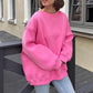 Nieuw product 49% korting 🔥Oversized sweatshirt met ronde hals en effen kleur