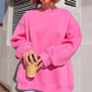 Nieuw product 49% korting 🔥Oversized sweatshirt met ronde hals en effen kleur