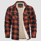 Heren Sherpa Overhemd Fleece Gevoerd Flanellen Overhemdjas met 3 Zakken Casual Geruite Winterjas met Knoop