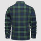 Heren Sherpa Overhemd Fleece Gevoerd Flanellen Overhemdjas met 3 Zakken Casual Geruite Winterjas met Knoop