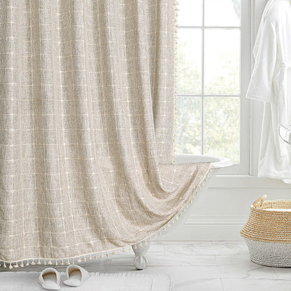 Nieuw product 49% korting 🔥Jacquard Linen Waterproof Anti-Mould Shower Curtain