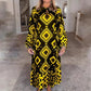 Bohemian Casual Bedrukte Lange Mouw Jurk voor Dames