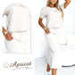Casual tweedelig gebloemd T-shirt en midi-rok voor dames❤️‍🔥Hot Sale 49% UIT🔥