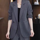 🎁Nieuw product 49% korting 💖Women's Trendy Solid Color Two-Piece Outfits Blazer & Pants