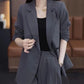 🎁Nieuw product 49% korting 💖Women's Trendy Solid Color Two-Piece Outfits Blazer & Pants