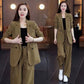 🎁Nieuw product 49% korting 💖Women's Trendy Solid Color Two-Piece Outfits Blazer & Pants