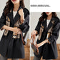 Dames afslankende mid-length trenchcoat met revers