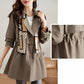 Dames afslankende mid-length trenchcoat met revers