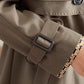Dames afslankende mid-length trenchcoat met revers