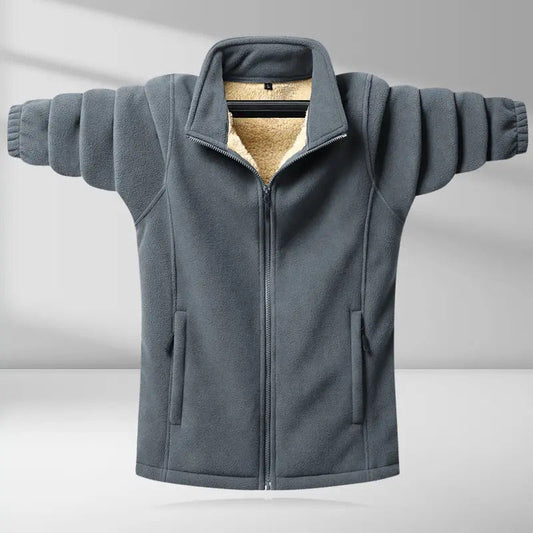 Men's Winter Fashionable Faux Fleece Zipper Jacket