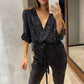🎅Kerstverkoop - 50.% UIT⏳Glitterende jumpsuits voor dames met V-hals en riem