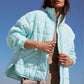 Oversized gewatteerd lichtgewicht donsjack voor dames