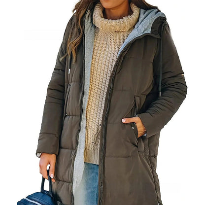 ✨2025 Effen katoenen herfst- en winterjas met capuchon